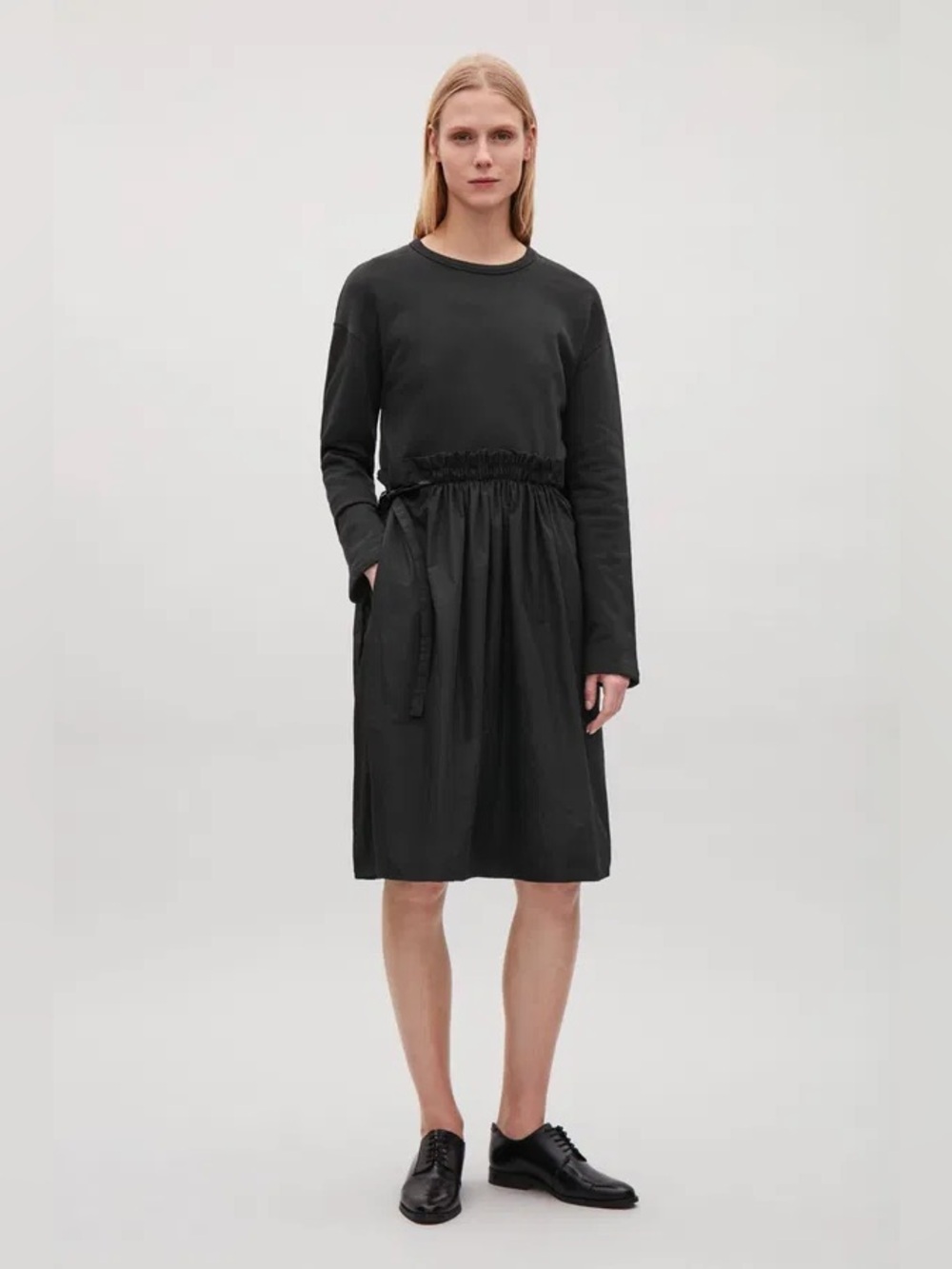COS Frill Waist Jersey Dress
